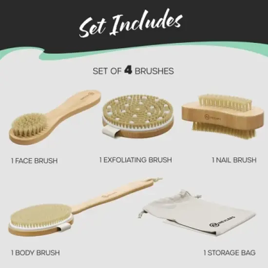 Nevlers Boar Bristle Exfoliating Dry Body Brush Set image {8}