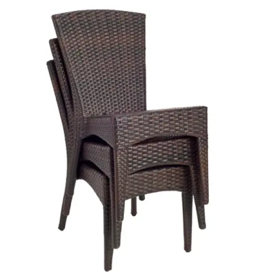 New Castle Wicker Side Chair (Set of 2) - Black/Brown - Safavieh image {4}
