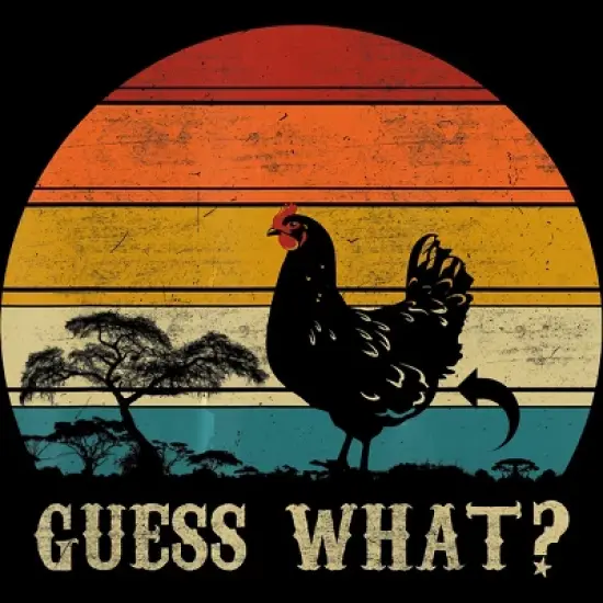 Men's Design By Humans Retro Guess What? Chicken Behind By Chos Tank Top image {1}