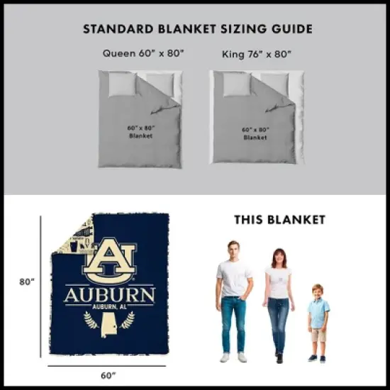 NCAA Auburn Tigers 60 x 80 Quilted Throw Blanket image {4}