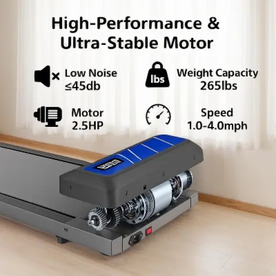 MAICIFI Walking Pad Treadmill, Under Desk Treadmills with Incline for Home Office,2.5 HP Portable Walking Machine, Remote Control, LED Display image {4}