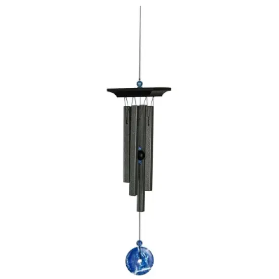 Woodstock Wind Chimes For Outside, Garden D&eacute;cor, Outdoor & Patio D&eacute;cor, Woodstock Blue Lapis Chime Black Wind Chimes image {8}