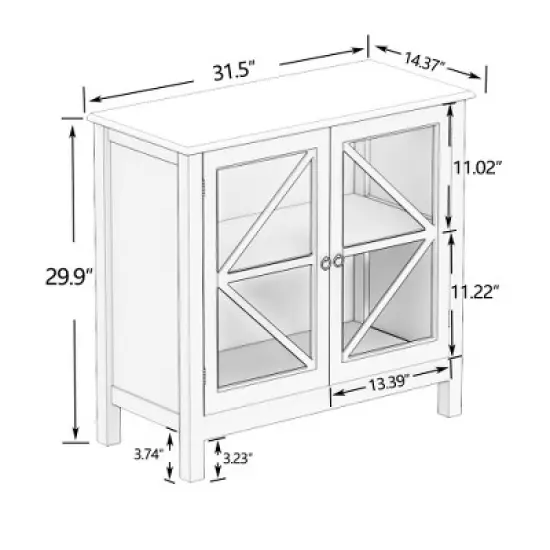 LIVAREEmlen Kitchen Baker's Racks with Double Glass Doors image {2}