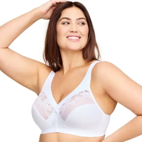 Glamorise Womens MagicLift Minimizer Wirefree Bra 1003 White image {2}