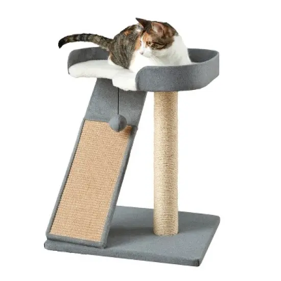 Two by Two San Marcos - Gray Cat Scratching Post Cat Furniture - 22.8 in. Tall image {2}
