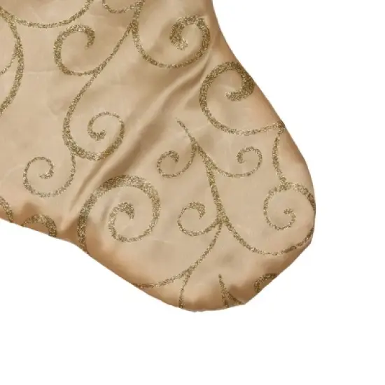 Northlight 20.5" Gold Glittered Swirl Christmas Stocking with Velveteen Cuff image {2}