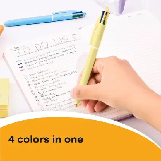 BIC 4-Color Retractable Ballpoint Pen Medium Point 1.0mm Assorted Ink 3/Pack (MMAP3-AST) image {2}