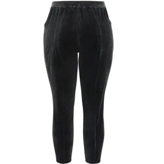 Women's Plus Size Velour Panel Pant - slate | AVENUE image {6}