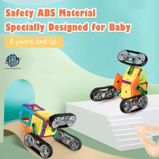 Costway 51 Pcs Magnetic Tiles Building Blocks Set Kids image {5}