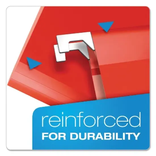 Pendaflex Reinforced Hanging Folders 1/5 Tab Letter Red 25/Box 415215RED image {1}