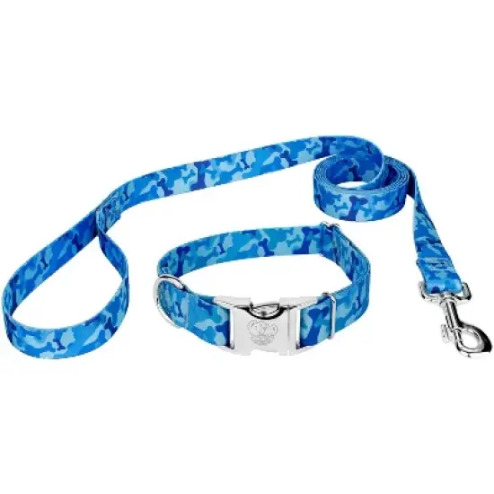 Country Brook Petz Premium Blue Bone Camo Collar and Leash image {7}