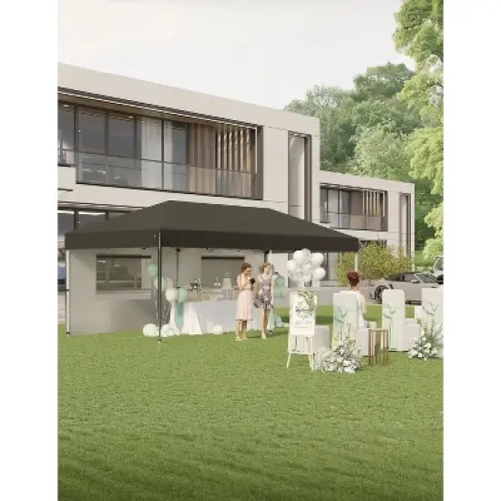 10'x20' Heavy Duty Commercial Canopy Tent, UV & Waterproof Instant Shelter with 2 Sidewalls, Includes Carry Bag, 4 Weight Bags, 8 Stakes, 6 Ropes image {3}