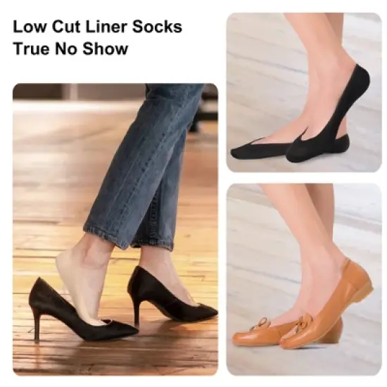 LotFancy 5 Pairs No Show Socks for Women Female, Hidden Low Cut Liner Socks, US Women Size 6-8.5 image {5}