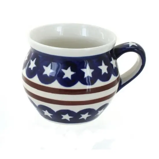 Blue Rose Polish Pottery 911 Zaklady Medium Bell Shaped Mug image {7}