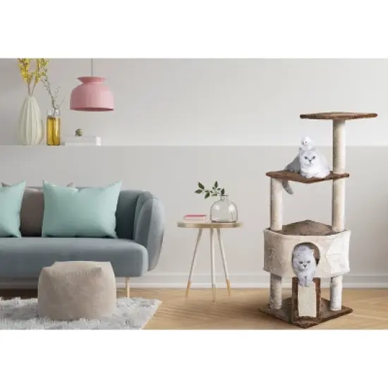 Go Pet Club 46" Kitten Cat Tree with Scratching Board F707 image {2}