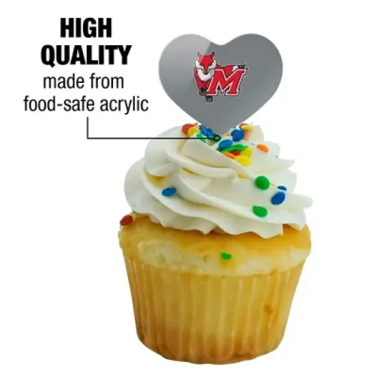 Marist College Secondary Logo Heart Love Cupcake Picks Toppers Decoration Set of 6 image {2}