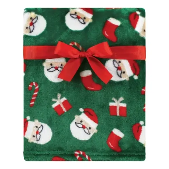 Hudson Baby Unisex Baby Plush Blanket with Toy, Rudolph And Santa, One Size image {4}