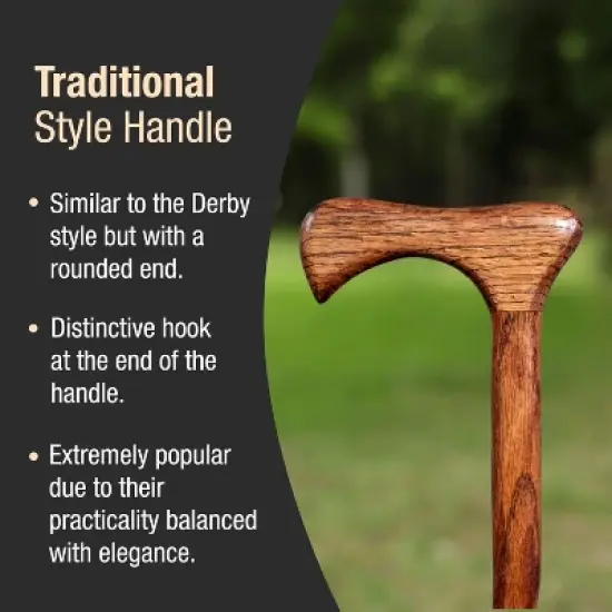 Brazos Handcrafted Wood Walking Cane, Twisted Oak, Traditional Style Handle, for Men & Women, Made in The USA, 37" image {3}