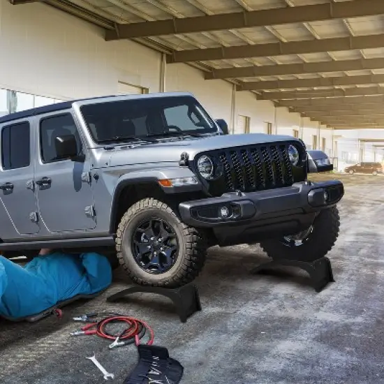 8" Lift Steel Car Ramp 8000 Lbs Capacity, 4000 Lbs Per Ramps, Heavy Duty Truck Ramps for Car Repair or Vehicle Maintenance, 2 Pack Car Ramps, Black image {4}