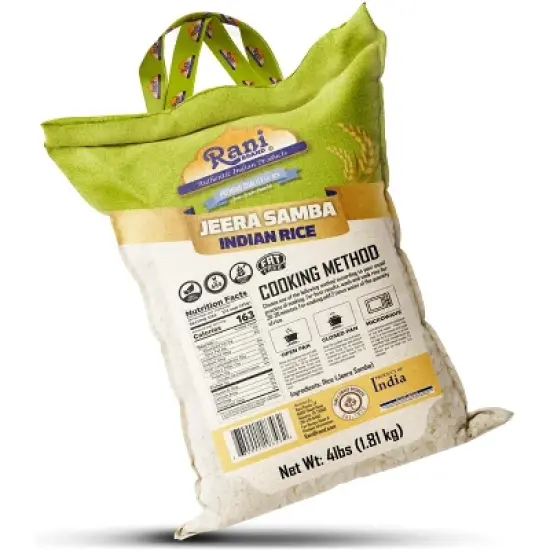 Jeera Samba Indian Rice 64oz (4lbs) 1.81kg - Rani Brand Authentic Indian Products image {4}