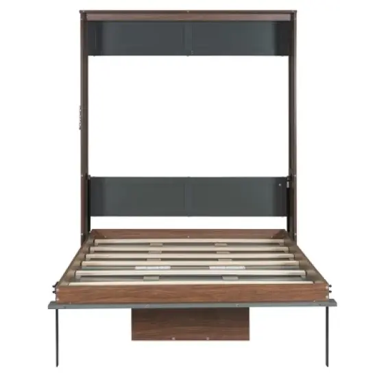 Full Size Murphy Bed with Foldable Desk, Space Saving Wall Bed - ModernLuxe image {8}