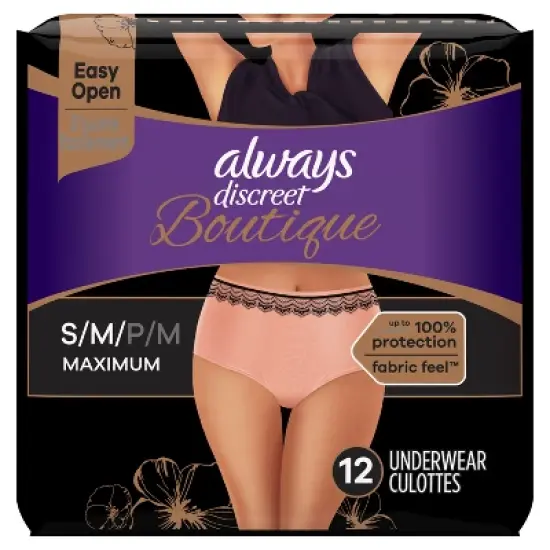  Always Discreet Boutique Maximum Protection Adult Incontinence Underwear for Women - Peach  image {4}