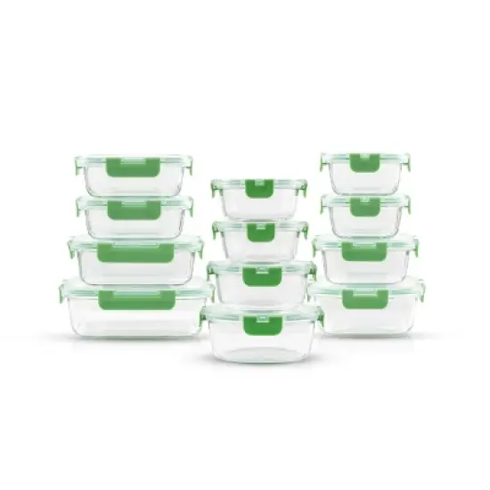 JoyFul by JoyJolt 24 Piece Glass Food Storage Containers with Leakproof Lids Set - Green image {3}