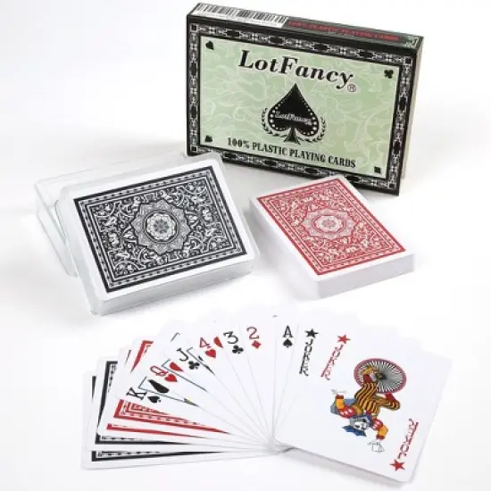 LotFancy 2 Decks Waterproof Plastic Playing Cards with Case, Poker Size Standard Index image {7}