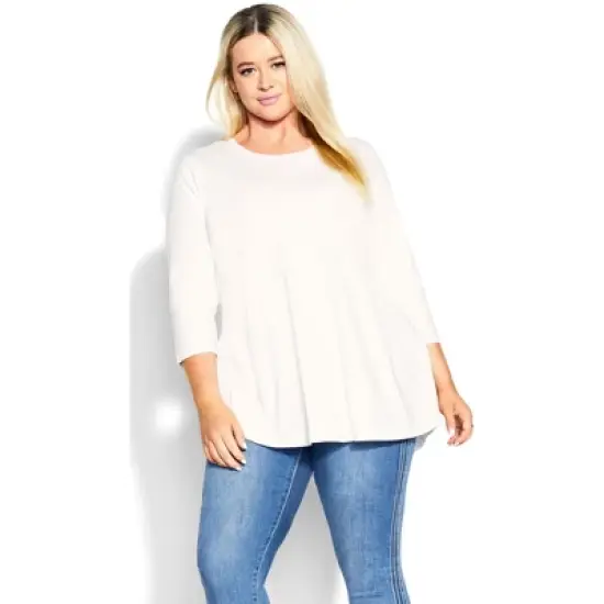 Women's Plus Size Organic Crew Neck Top - white | AVENUE image {8}