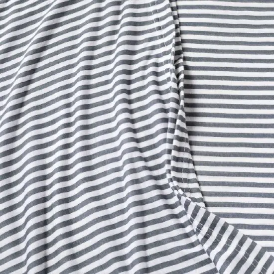 Jersey Swaddle Blanket Stripe - Cloud Island&trade; White/Gray image {1}