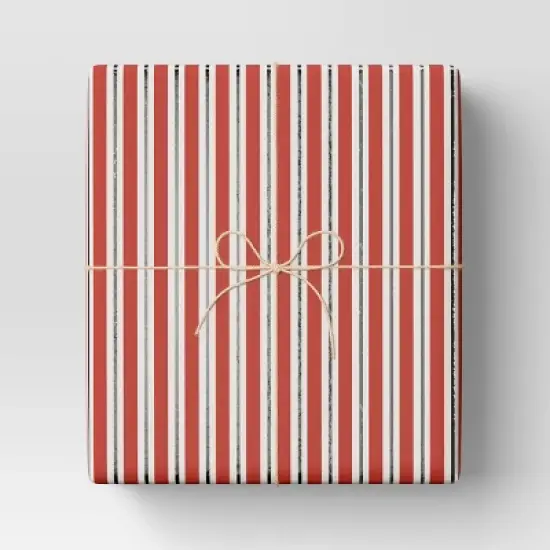 30&rdquo; 20 sq ft Christmas Roll Wrap Red/White/Silver Stripes - Wondershop&trade; image {1}