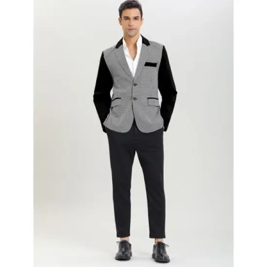 Lars Amadeus Men's Plaid Pattern Button Down Slim Fit Casual Jacket Blazer image {1}