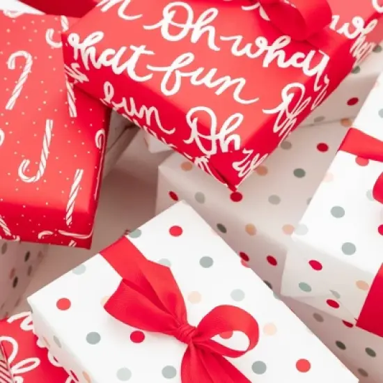 Red Oh What Fun Gift Wrap, Single Roll - Sugar Paper&trade; + Target image {2}