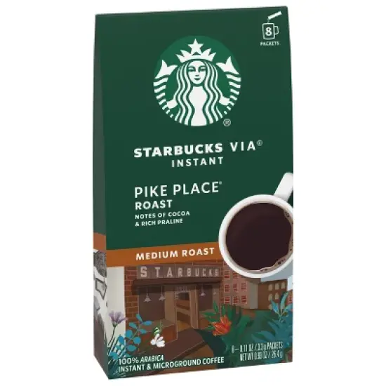 Starbucks VIA Instant Coffee Medium Roast Packets Pike Place Roast Packets - 8ct/0.11oz image {8}