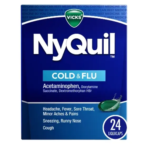 Vicks NyQuil Cold & Flu Medicine LiquiCaps - 24ct image {8}