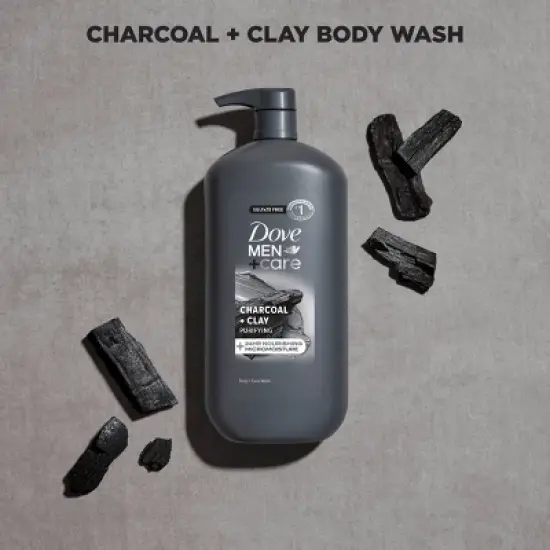 Dove Men+Care Charcoal + Clay Purifying Body & Face Wash Pump - Sulfate Free - 30 fl oz image {3}