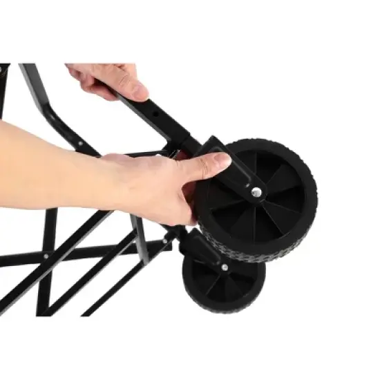 DOMETOUR Lightweight Folding Beach Wagon with Wheels - Heavy Duty Utility Cart for Grocery, Camping, Sports, Garden - Large Capacity - Army Green image {9}