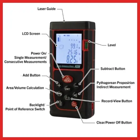 Stalwart 130FT Laser Measure with Backlit Display image {4}