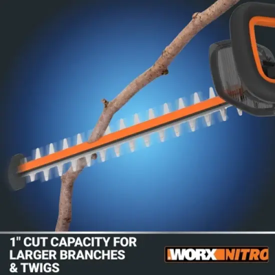 Worx Nitro WG263 20V Brushless 22&rdquo; Cordless Hedge Trimmer (Battery & Charger Included) image {6}