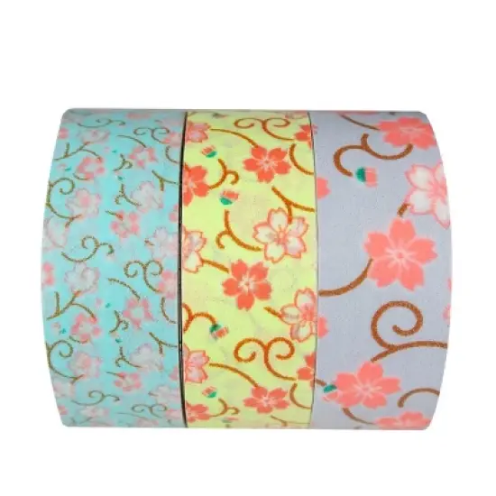 Wrapables Floral Bloom Mini Japanese Washi Masking Tape (Set of 3) image {3}