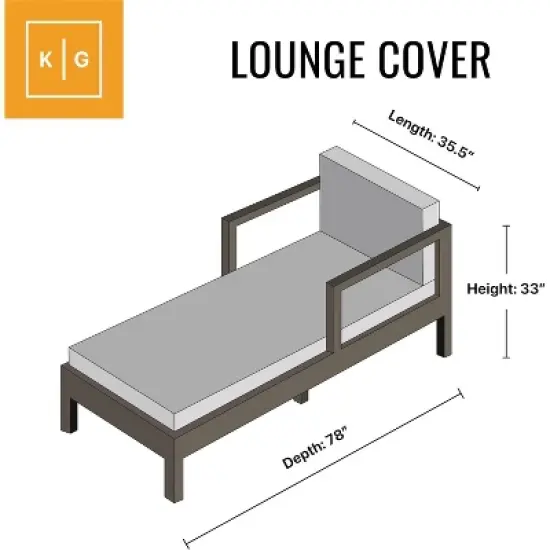 KHOMO GEAR Chaise Lounge Cover &ndash; Heavy-Duty Waterproof, Weatherproof, UV-Resistant Outdoor Patio Furniture Protector &ndash; Durable All-Season - Grey image {2}