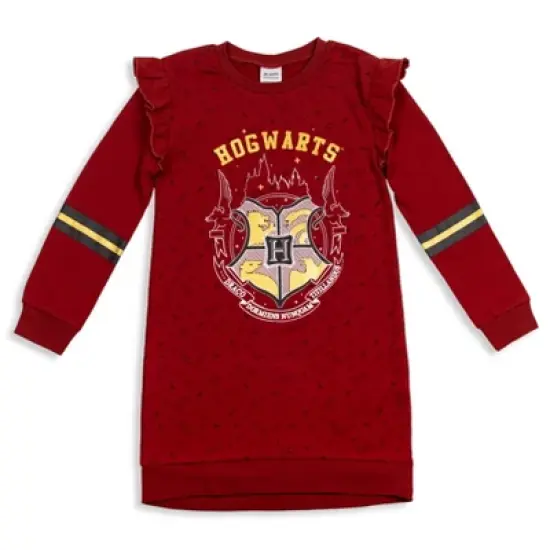 Harry Potter Gryffindor Hufflepuff Ravenclaw Girls French Terry Sweatshirt Dress Little Kid to Big Kid image {12}