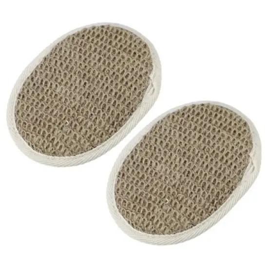 Unique Bargains Jute Bath Brush for Shower 5.71"x4.33" Beige Brown 2 Pcs image {6}