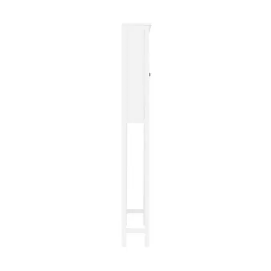 Dover Over the Toilet Hutch Bathroom Shelf with Two Doors and Two Towel Rods White - Alaterre Furniture image {4}