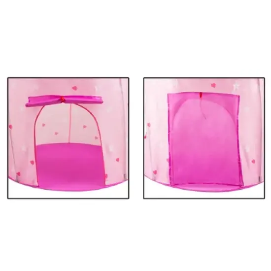 Toy Time Kids' Foldable Popup Princess Castle Play Tent With Carrying Bag - Pink image {2}