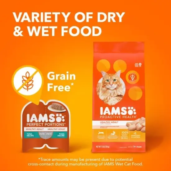 IAMS Perfect Portions Healthy Adult Pate Tuna, Chicken and Salmon Flavor Wet Cat Food image {9}