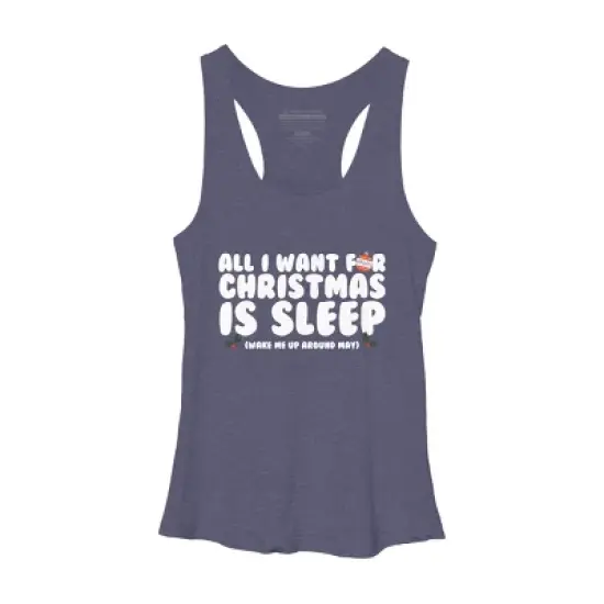 Women's Design By Humans All I Want For Christmas Is Sleep By Thingsandthings Racerback Tank Top image {4}