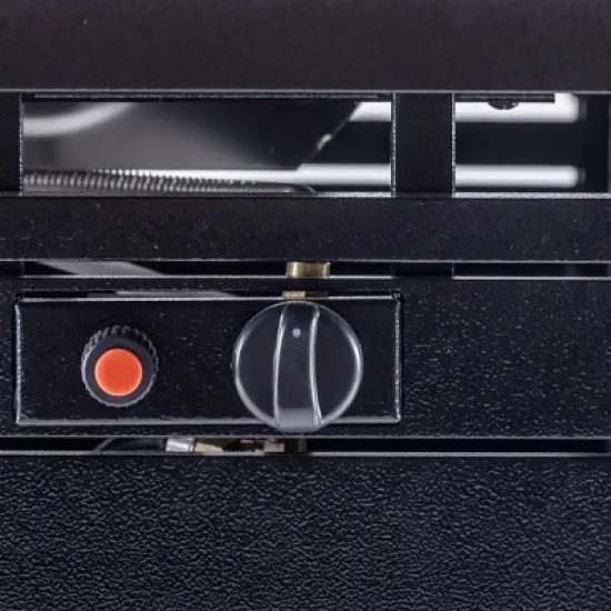 Garden Comfort Rectangle Steel Outdoor Fire Pit Table Hammered Black image {3}