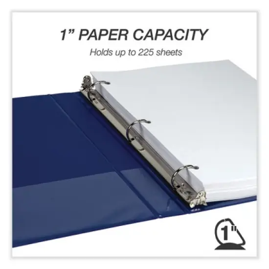 Samsill Durable D-Ring View Binders, 3 Rings, 1" Capacity, 11 x 8.5, Black/Blue/Green/Red, 4/Pack image {3}