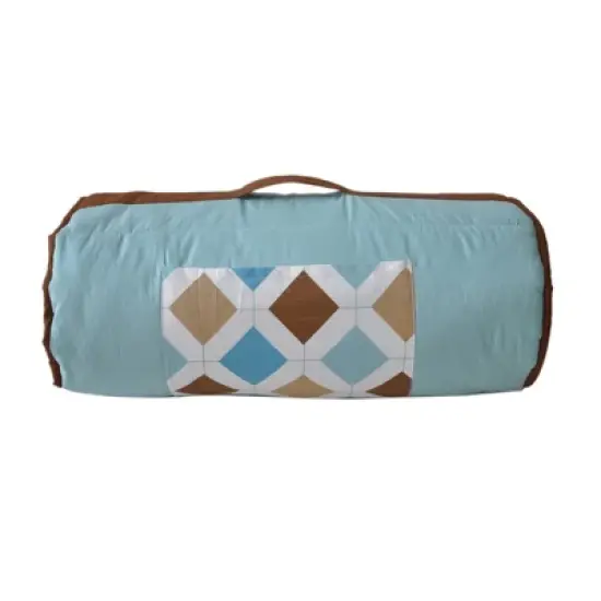 Bacati - Mod Dia/Stripes Aqua Teal Beige Brown Toddler Nap Mat image {1}